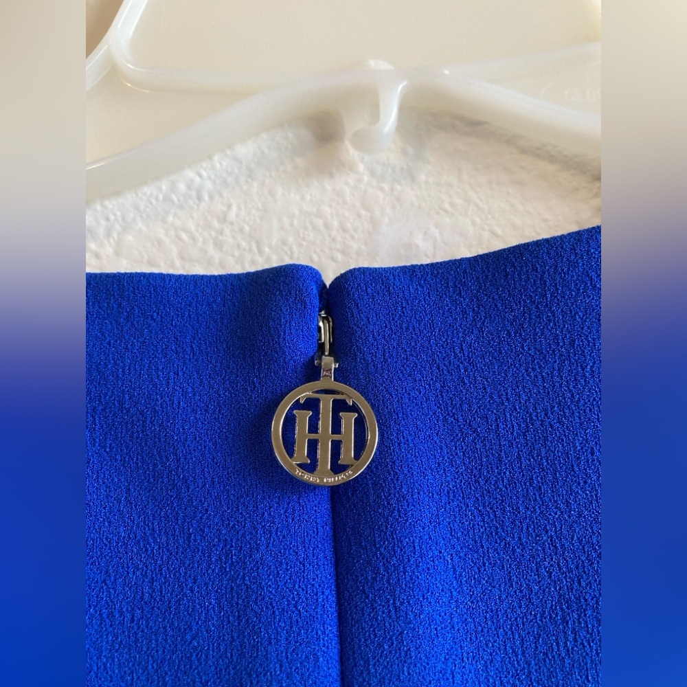 Tommy Hilfiger Vibrant Blue Cropped Belted Jumpsuit - Picture 7 of 10